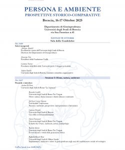 SEMINARIO INTERNAZIONALE «PERSONA E AMBIENTE» – BRESCIA 16-17 OTTOBRE 2025